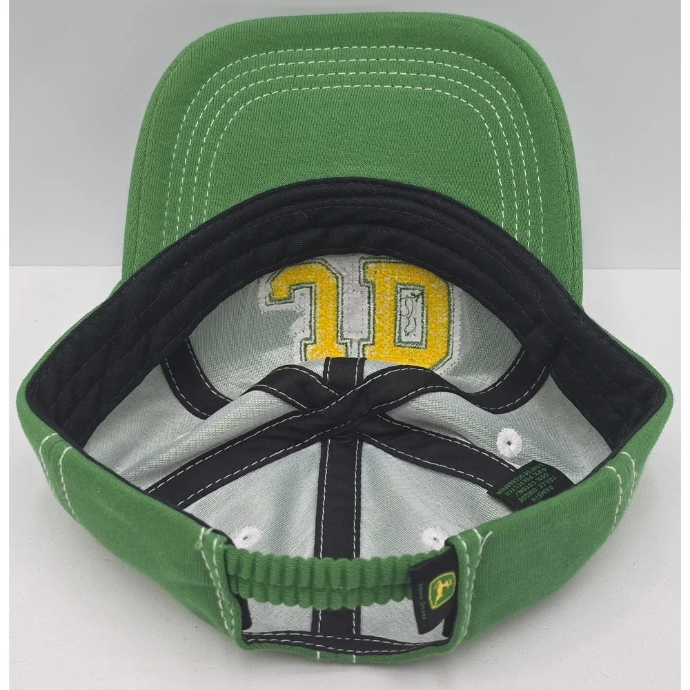 John Deere Baseball Cap Toddler OS Green Chenille Patch Elastic Back Hat